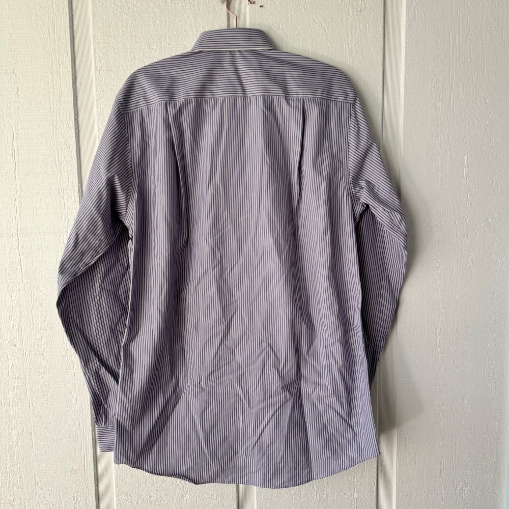 Awearness Kenneth Cole Non-Iron Slim Fit Striped Dress Shirt Tall 16 36/37 - Picture 5 of 6